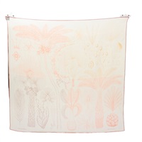 米/橘紅色 喀什米爾 Carre 90 方巾【HERMES 愛馬仕】