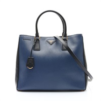 Tote 兩用包 藍/黑色 防刮牛皮【PRADA 普拉達】 B2830A