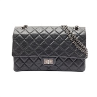 黑色 菱格紋牛皮 2.55 肩背包【CHANEL 香奈兒】 A37587