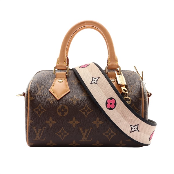棕色 原花帆布 Speedy Bandouliere 20 兩用包【LOUIS VUITTON LV 路易威登】 M46222
