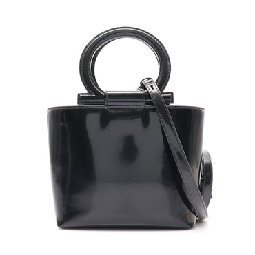 黑色 漆皮 Gancini Mini 兩用包【Salvatore Ferragamo 費拉格慕】 220957