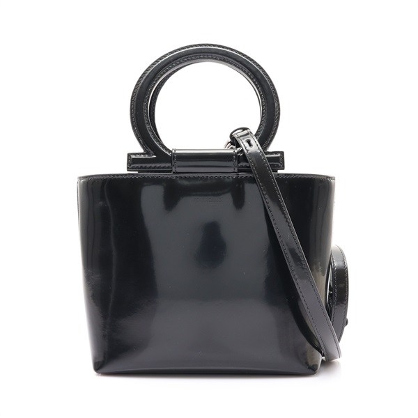 黑色 漆皮 Gancini Mini 兩用包【Salvatore Ferragamo 費拉格慕】 220957