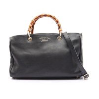 黑色 牛皮 Bamboo Shopper 竹節包 兩用包【GUCCI 古馳】 323660