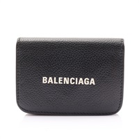 黑色 牛皮 扣式三折短夾【BALENCIAGA 巴黎世家】 593813