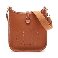 金棕色 Barenia牛皮 Mini Evelyne Amazone 肩背包 W刻 銀釦【HERMES 愛馬仕】 H078999CKAB