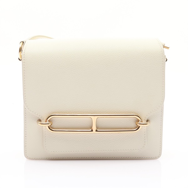 Roulis Mini 肩背包 Evercolor 牛皮 白色 金釦 Z刻【HERMES 愛馬仕】 H070510CP