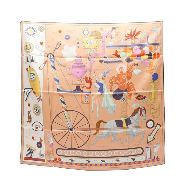 粉色系 絲綢 Tea for Two Carre 90 方巾【HERMES 愛馬仕】