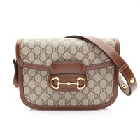 Horsebit 1955 肩背包 烏木色 GG Supreme帆布【GUCCI 古馳】 602204