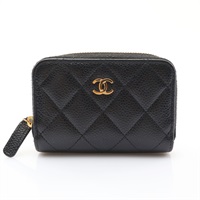Classic Zipped 拉鏈零錢包 黑色 粒面小牛皮【CHANEL 香奈兒】 AP0216