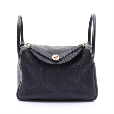Lindy 30 肩背包 黑色 Clemence 牛皮 D刻 銀釦【HERMES 愛馬仕】 H073426CC