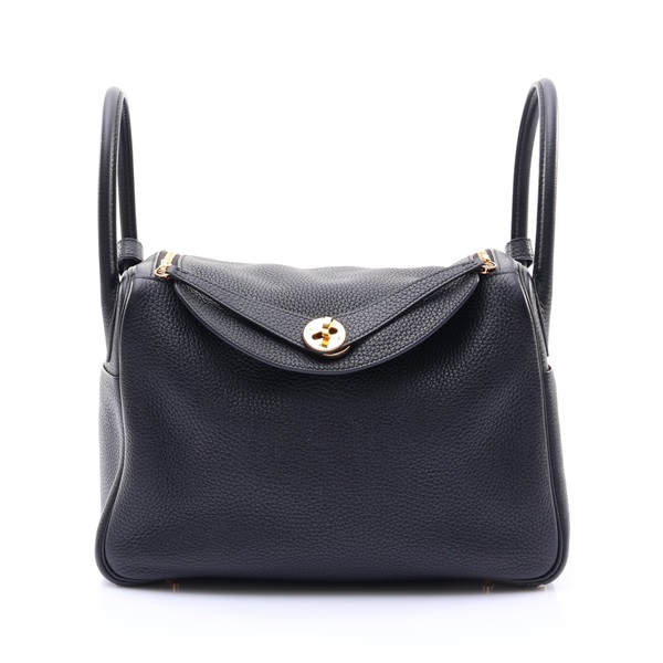 Lindy 30 肩背包 黑色 Clemence 牛皮 D刻 銀釦【HERMES 愛馬仕】 H073426CC