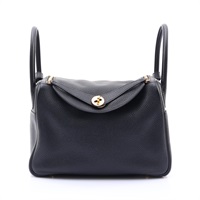 Lindy 30 肩背包 黑色 Clemence 牛皮 D刻 銀釦【HERMES 愛馬仕】 H073426CC
