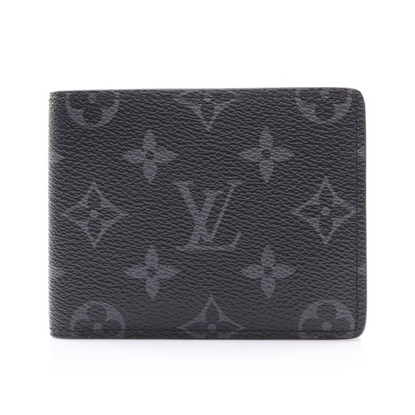 黑色 原花帆布 Slender 兩折短夾 印字【LOUIS VUITTON LV 路易威登】 M62294