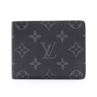 黑色 原花帆布 Slender 兩折短夾 印字【LOUIS VUITTON LV 路易威登】 M62294