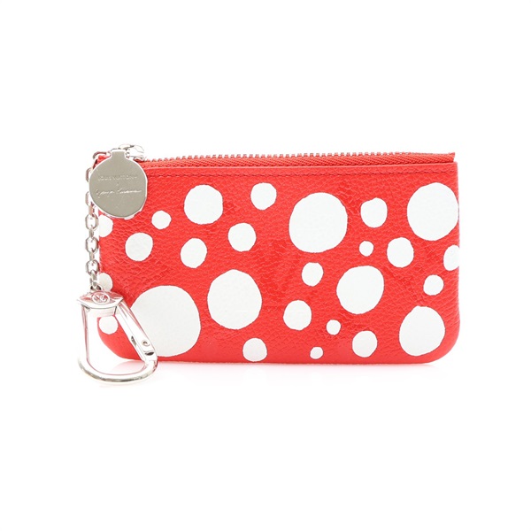 × 草間彌生 Infinity Dots 鑰匙零錢包 紅白色 牛皮【LOUIS VUITTON LV 路易威登】 M81957