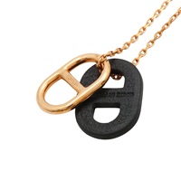 O'Mailln項鍊 金屬 黑色 Swift牛皮【HERMES 愛馬仕】 H079528CD89