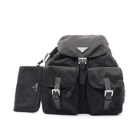 黑色 尼龍 Re-Nylon 中型 後背包【PRADA 普拉達】 1BZ811