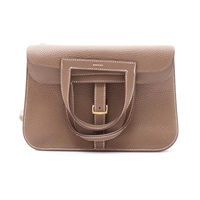 大象灰 Clemence 牛皮 Halzan 25 肩背包 Z刻 金釦【HERMES 愛馬仕】 H082027CC