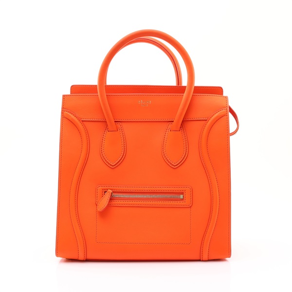 橘色 牛皮 Luggage L 手提包【CELINE 賽琳】