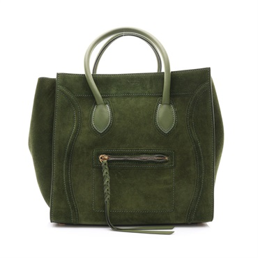 Phantom Luggage 手提包 綠色 麂皮【CELINE 賽琳】 169953MCB.31ER