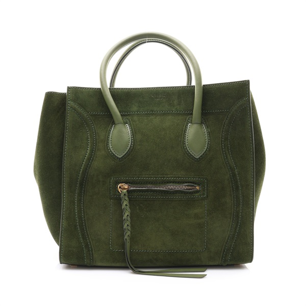 Phantom Luggage 手提包 綠色 麂皮【CELINE 賽琳】 169953MCB.31ER