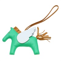 Rodeo Pegase MM 吊飾 飛馬 綠/藍色 Agneau milo羊皮 Z刻【HERMES 愛馬仕】 H083011CA
