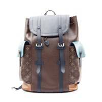棕色 EPI 水波紋牛皮 原花帆布 Christopher PM 後背包【LOUIS VUITTON LV 路易威登】 M51458