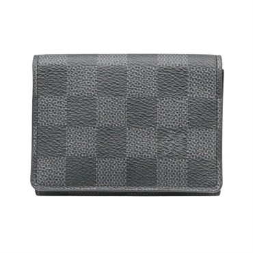 LOUIS VUITTON LV 路易威登 Enveloppe Carte De Visite 釦式 名片夾 黑色 棋盤格帆布 N63338