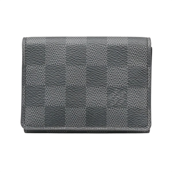 LOUIS VUITTON LV 路易威登 Enveloppe Carte De Visite 釦式 名片夾 黑色 棋盤格帆布 N63338