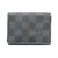 LOUIS VUITTON LV 路易威登 Enveloppe Carte De Visite 釦式 名片夾 黑色 棋盤格帆布 N63338
