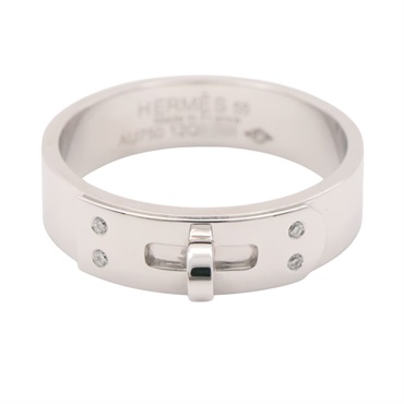 HERMES 愛馬仕 Kelly PM 4PD 戒指 55 18K白金 鑽石