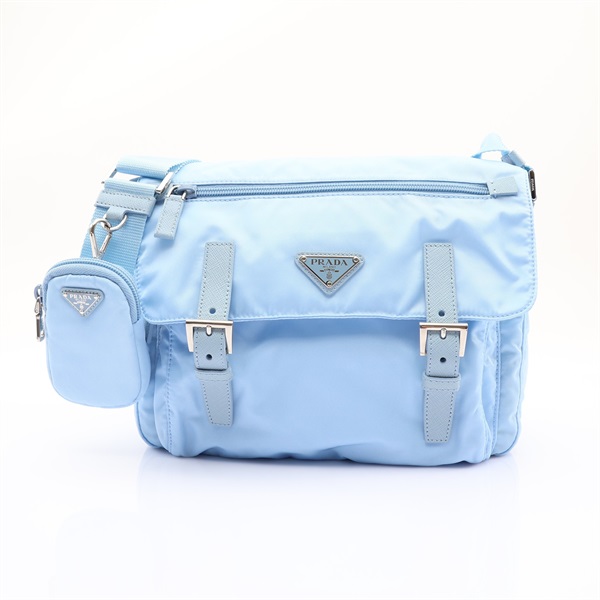 PRADA 普拉達 Re-Nylon 肩背包 水藍色 尼龍帆布 1BD953