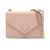 PRADA 普拉達 Envelope Chain 肩背包 粉膚色 Saffiano 牛皮 1BD200