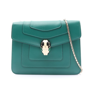 BVLGARI 寶格麗 Serpenti Forever Crossbody 肩背包 綠色 牛皮 34560