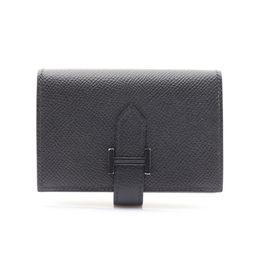 HERMES 愛馬仕 Bearn Mini Monochrome 二折短夾 黑色 Epsom牛皮 U刻