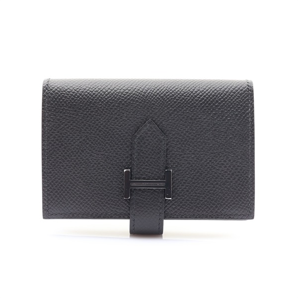 HERMES 愛馬仕 Bearn Mini Monochrome 二折短夾 黑色 Epsom牛皮 U刻