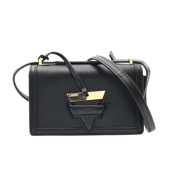 LOEWE 羅威 Barcelona 肩背包 黑色 牛皮