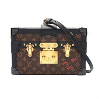 LOUIS VUITTON LV 路易威登 Petite Malle Trunk 肩背包 棕色 原花帆布 M45943 M45943