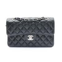 CHANEL 香奈兒 COCO 23 鍊帶肩背包 黑色 荔枝紋牛皮 銀扣 A01113 A01113