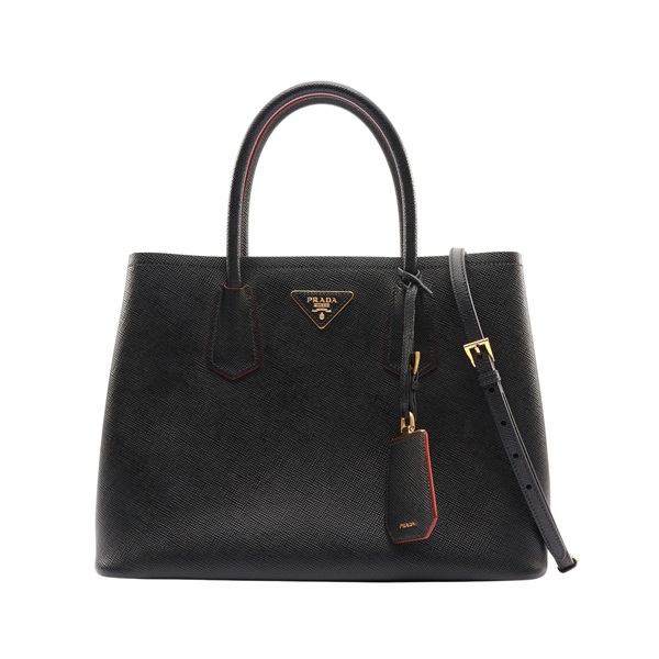 PRADA 普拉達 Double Saffiano 兩用包 黑色 牛皮 1BG887 1BG887