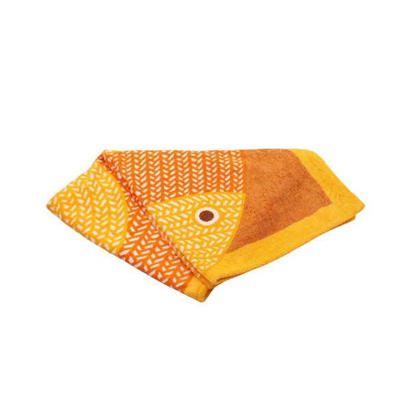 HERMES 愛馬仕 Poisson Natte 沙灘巾 黃/橘色 棉布 H103567M