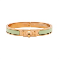 HERMES 愛馬仕 Mini Clic Kelly 手環 綠色法瑯 鍍金 H200004FO
