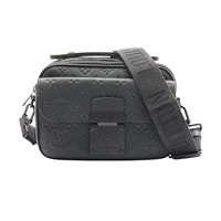 LOUIS VUITTON LV 路易威登 S Lock 郵差包 兩用包 黑色 壓紋牛皮 M58489