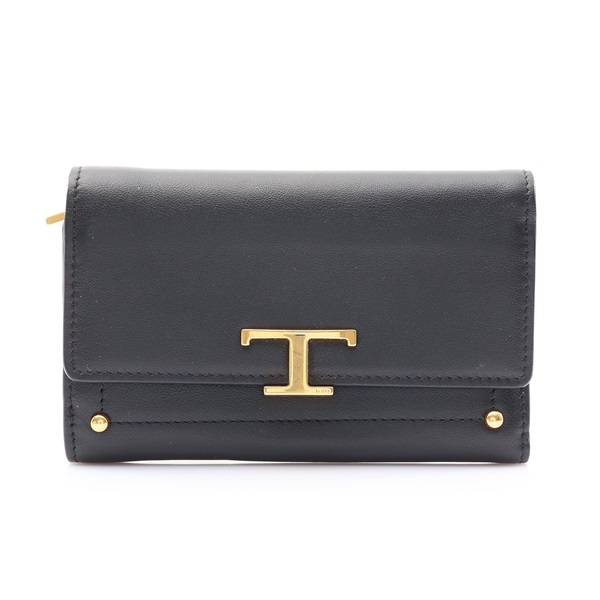 TOD'S 托德斯 T Timeless 中夾 黑色 羊皮