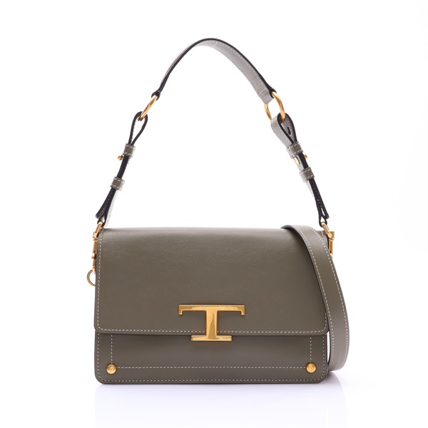 TOD'S 托德斯 T Timeless Flap Mini 兩用包 綠色 牛皮 XBWTSIN0100ROR