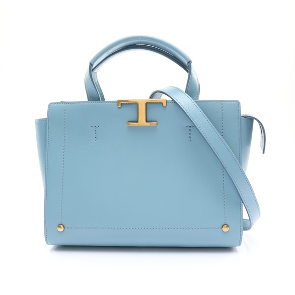 TODS 托德斯 T Timeless Small 兩用包 淺藍色 牛皮 XBWTSIFE200RORT002