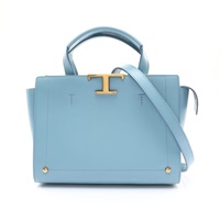 TODS 托德斯 T Timeless Small 兩用包 淺藍色 牛皮 XBWTSIFE200RORT002