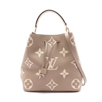 LOUIS VUITTON LV 路易威登 NeoNoe MM 兩用包 灰/米色 原花 壓紋牛皮 M45555