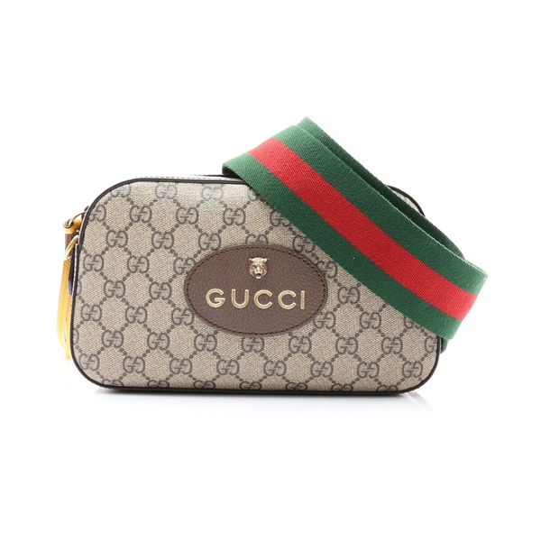 GUCCI 古馳 Neo Vintage 肩背包 棕色 GG Supreme 帆布 牛皮 476466