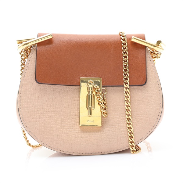 Chloe 克羅伊 Mini Drew 肩背包 茶色 牛皮 3S1038